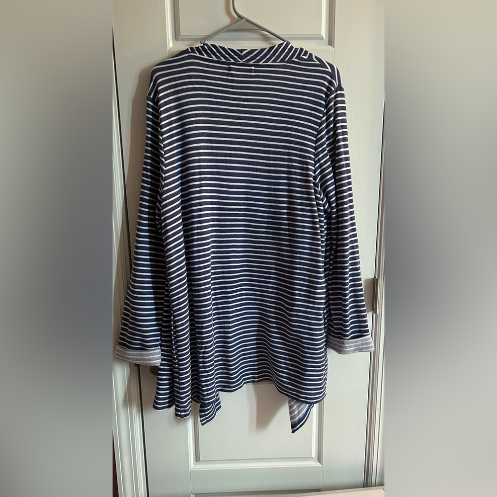 NWT Fresh Produce Weekender Striped Open Front Cardigan Navy White - M - Picture 3 of 5